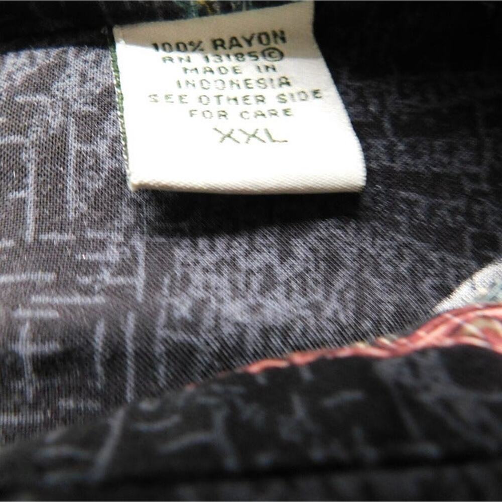 Batek Bay Black Hawaiian Rayon Short Sleeve Button-Up Mens XXL Shirt - Picture 3 of 3